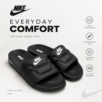 NKE COMFORT SLIDES | ULTRA CUSHION FOAM | “LIGHTWEIGHT • ALL DAY COMFORT”